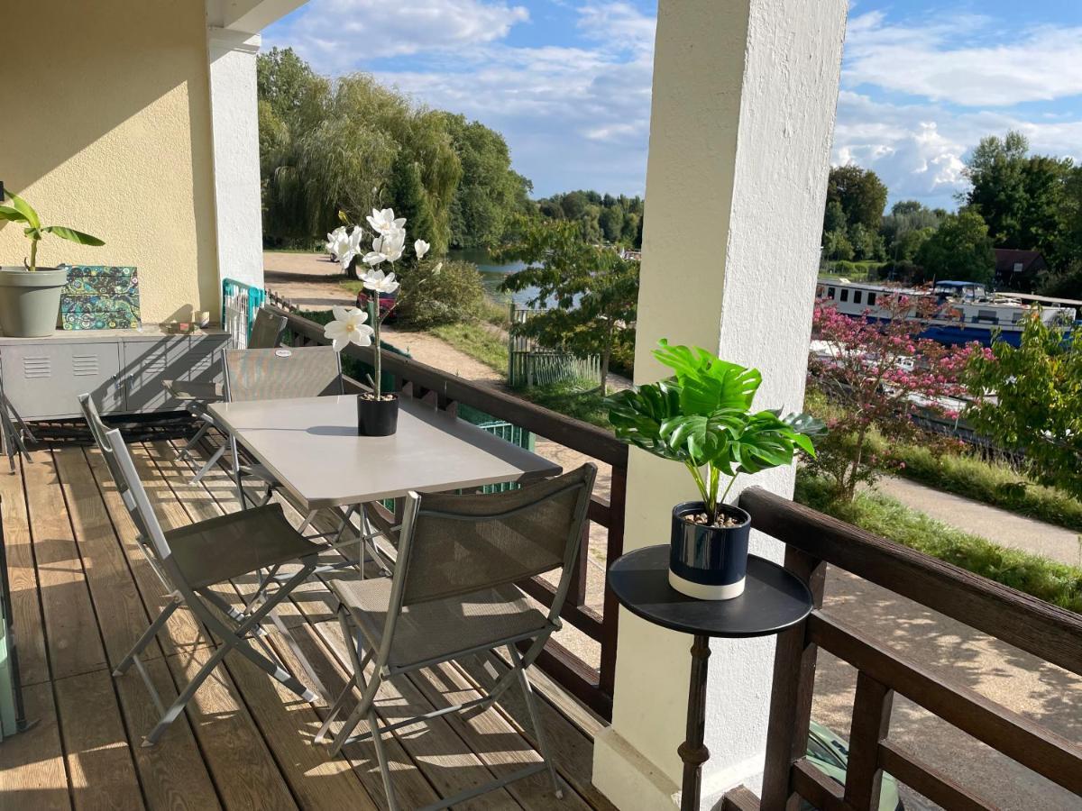 T3-Balcon Plein Sud-Acces Direct Au Bord Du Loing Apartment Moret-sur-Loing Exterior foto